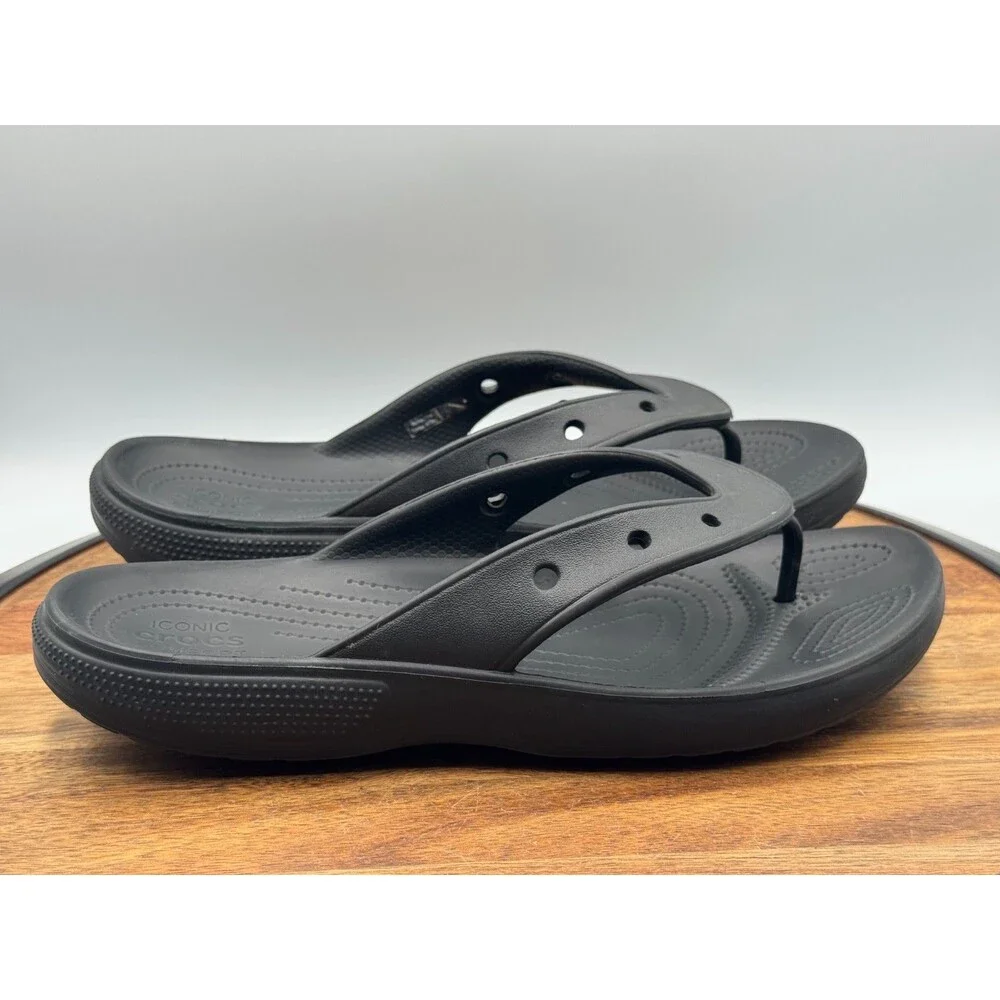 CROCS Men's Classic II Flip Flops Sandals Size Men's 10 Black